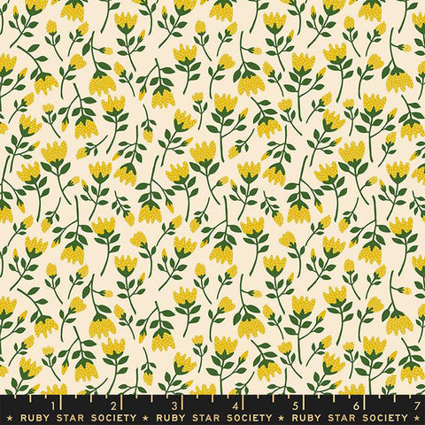 {New Arrival} Moda Ruby Star Society Verbena Ditzy Vintage Goldenrod FAT QUARTER