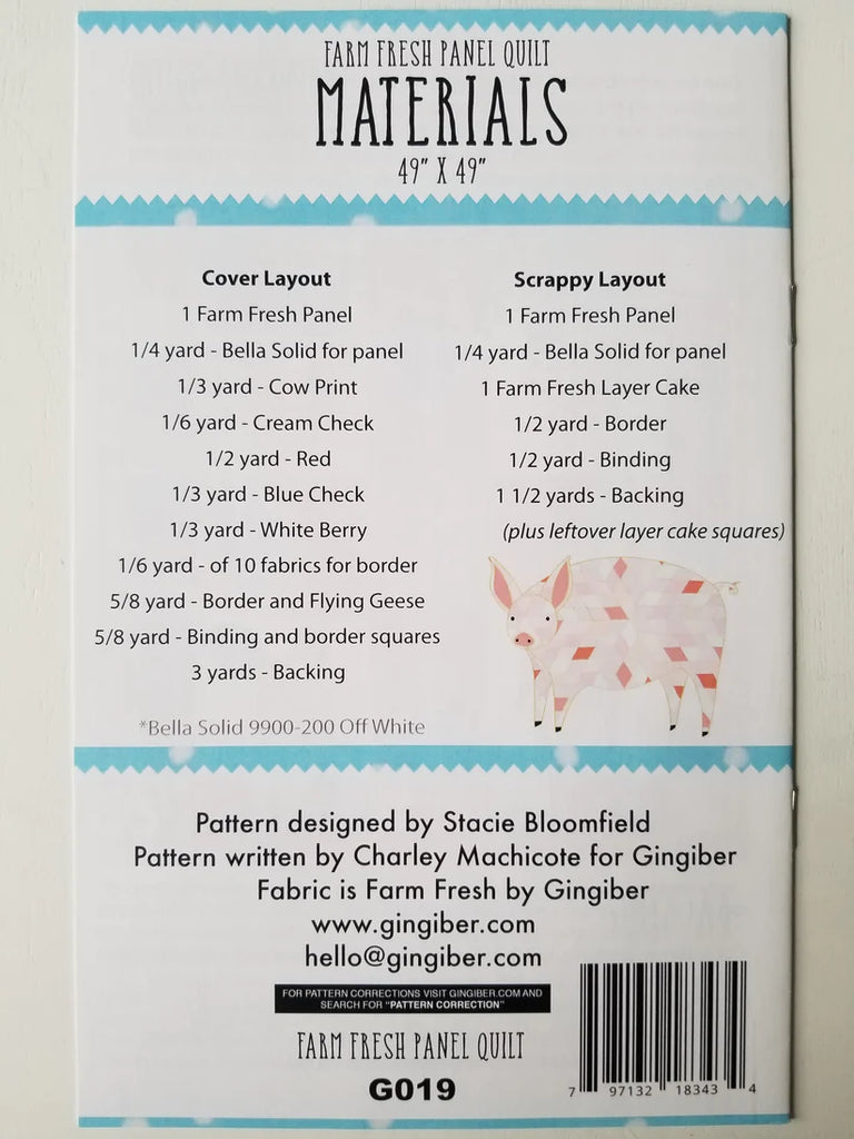 Gingiber Farm Fresh Panel Pattern + Farm Fresh Panel & Layer Cake Set
