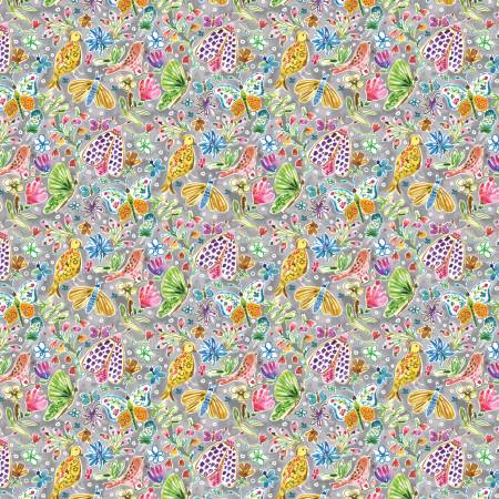 {New Arrival} Camelot Fabrics Nature's Melody Grey Nature's Melody