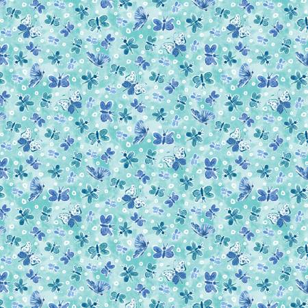 {New Arrival} Camelot Fabrics Nature's Melody Blue Ditsy Butterflies
