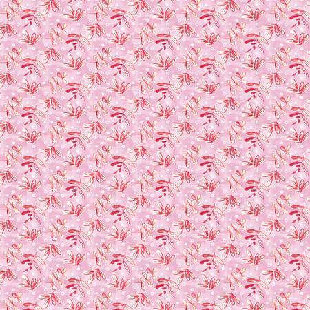 {New Arrival} Camelot Fabrics Nature's Melody Pink Botanical Leaves