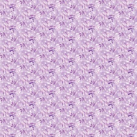 {New Arrival} Camelot Fabrics Nature's Melody Purple Botanical Leaves