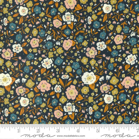 Moda Gingiber Quaint Cottage Calico Floral Midnight