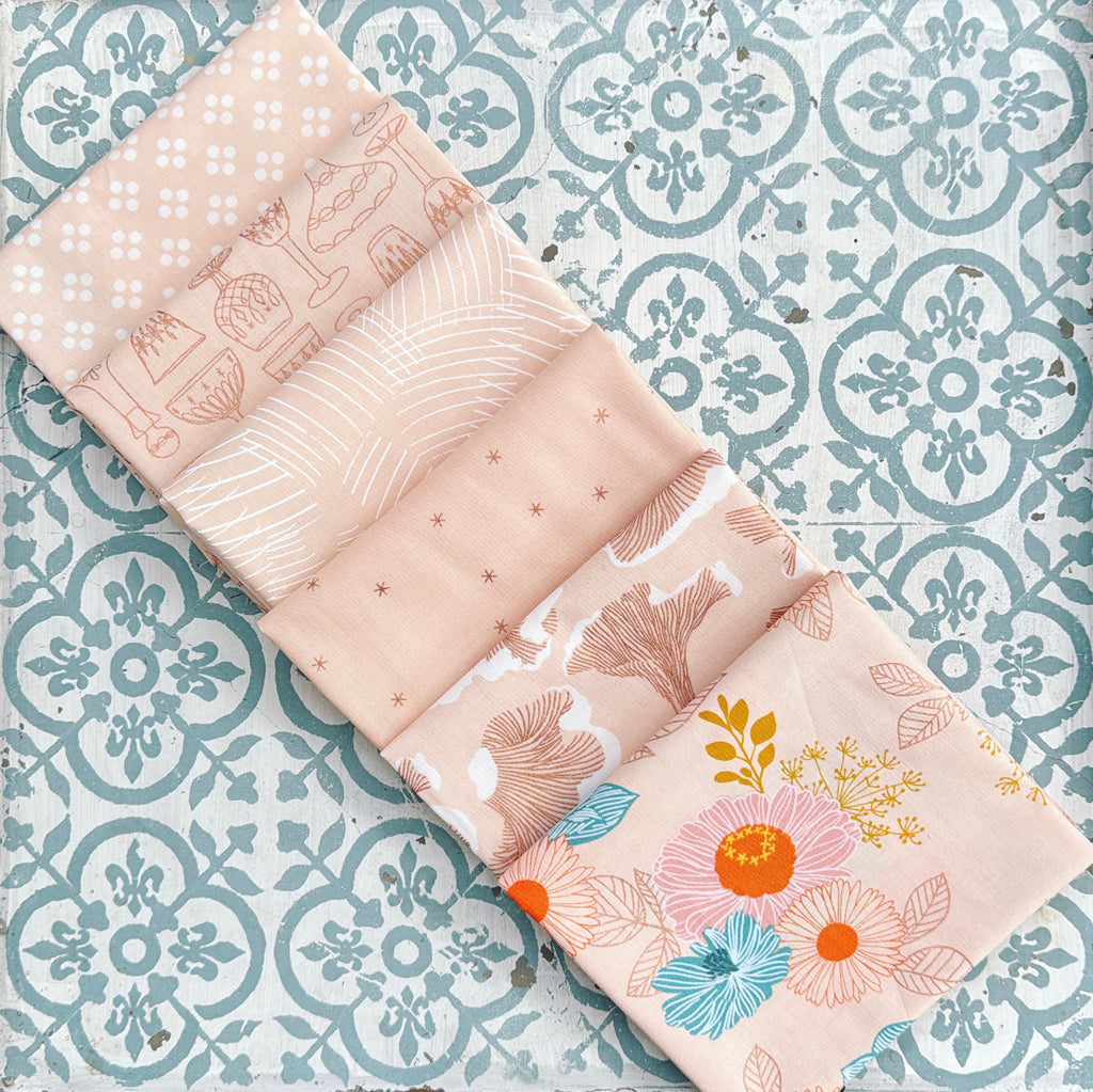 {New Arrival} Moda Ruby Star Society Sampler Curated Fat Quarter Bundle x 6 Elixir Peach Cream