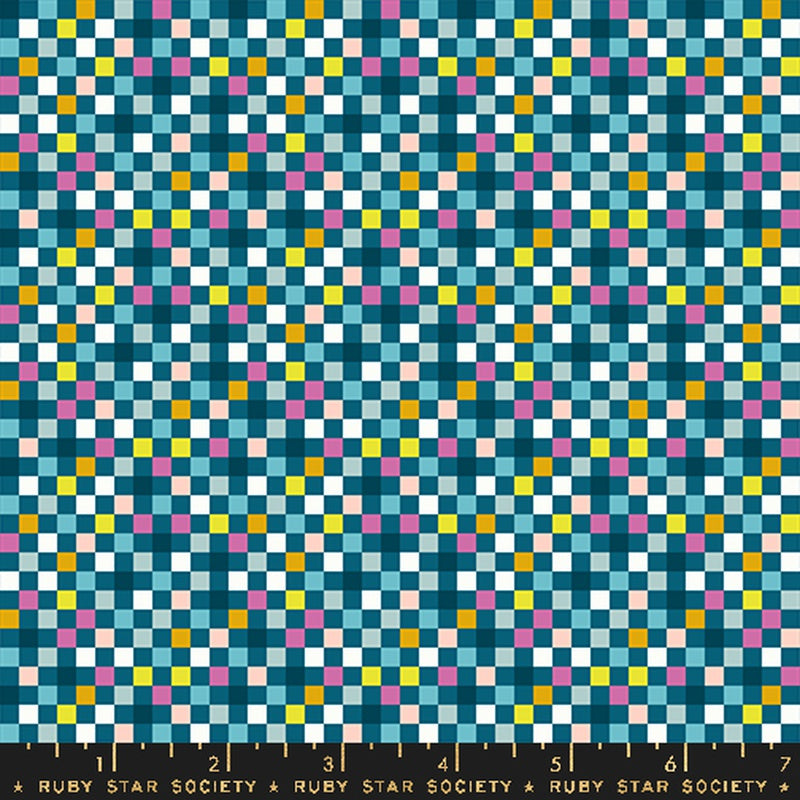 {New Arrival}  Moda Ruby Star Society Washi Plus Checkmate Teal