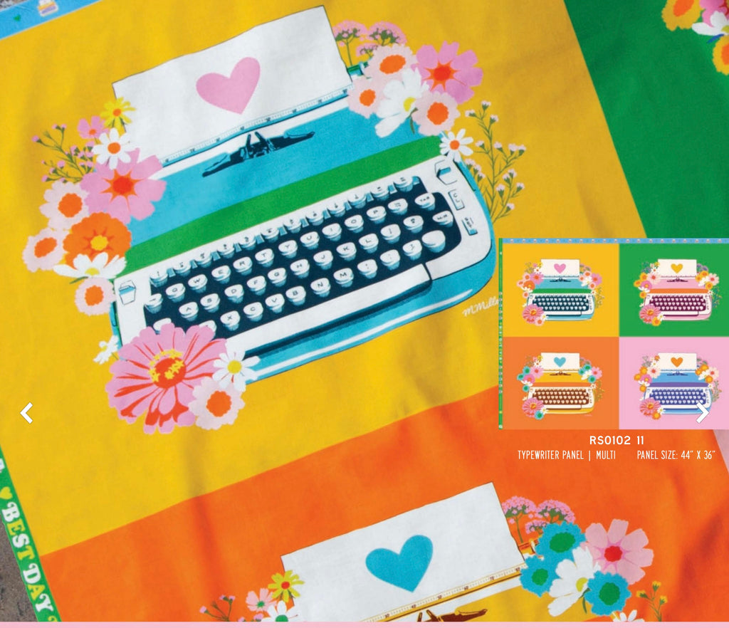 {New Arrival} Moda Ruby Star Society Best Day Ever Typewriters Panel 91cm