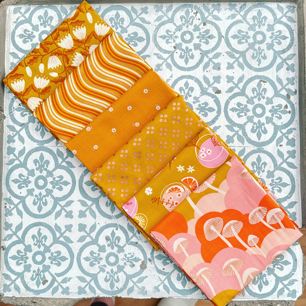 {New Arrival} Moda Ruby Star Society Sampler Curated Fat Quarter Bundle x 6 Golden Sunset