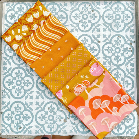 {New Arrival} Moda Ruby Star Society Sampler Curated Fat Quarter Bundle x 6 Golden Sunset