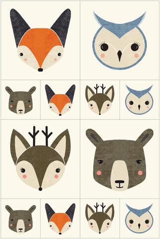 {New Arrival} Moda Gingiber Woodland Wonder Bobble Heads Panel
