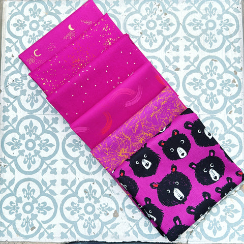 {New Arrival} Moda Ruby Star Society Sampler Curated Fat Quarter Bundle x 6 Electric Berry