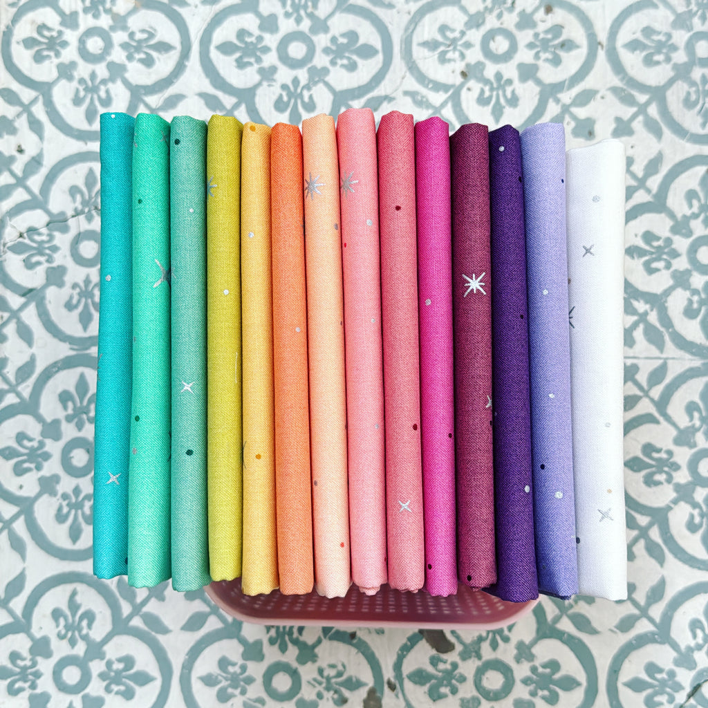 {New Arrival} Moda V & Co Ombre Fairy Dust Metallics Fat Quarter Bundle x 14 Set Multi