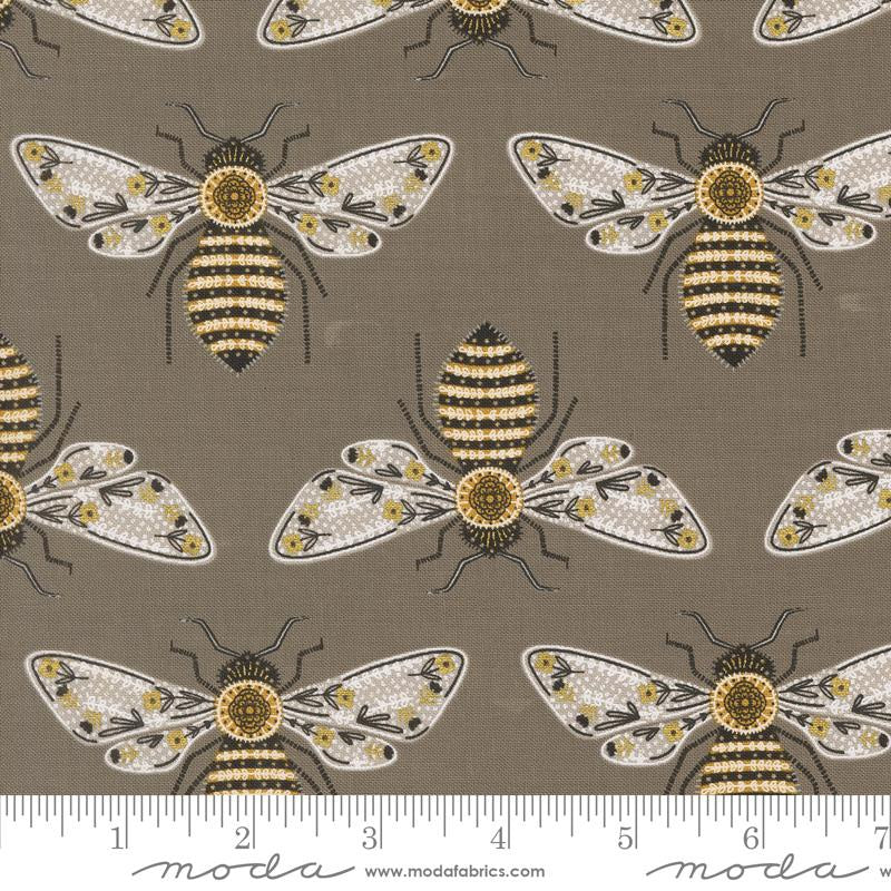 {New Arrival} Moda Gingiber Bee Garden Bumblebee Slate Metallic