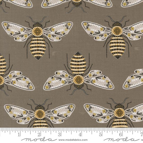 {New Arrival} Moda Gingiber Bee Garden Bumblebee Slate Metallic