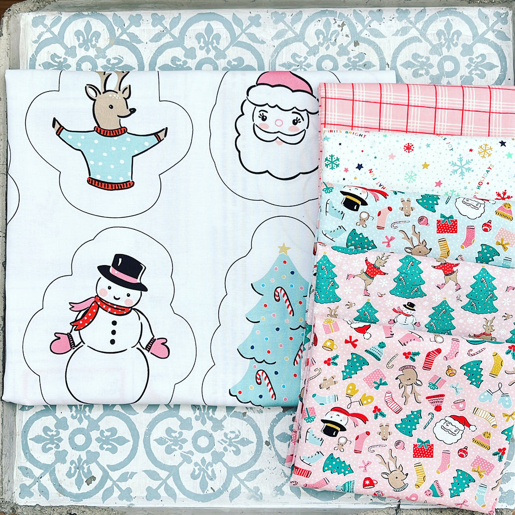 {New Arrival} Poppie Cotton Oh What Fun Fat Quarter Bundles x 5 Pieces + Optional Panel