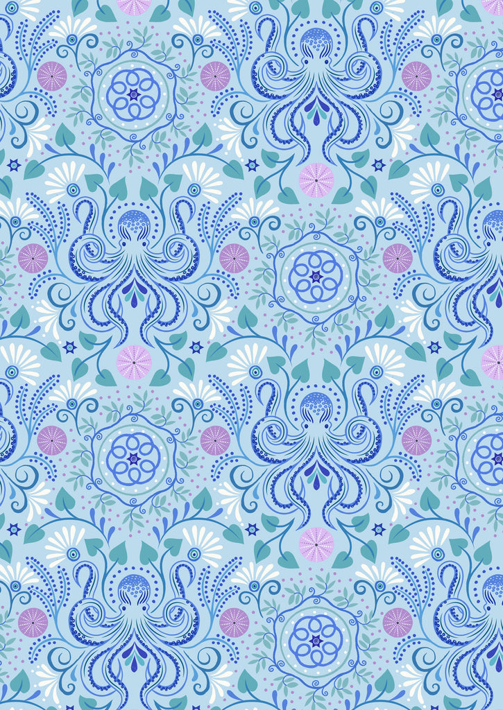 {New Arrival} Lewis & Irene Fabric Chalki - Chalki on Light Blue
