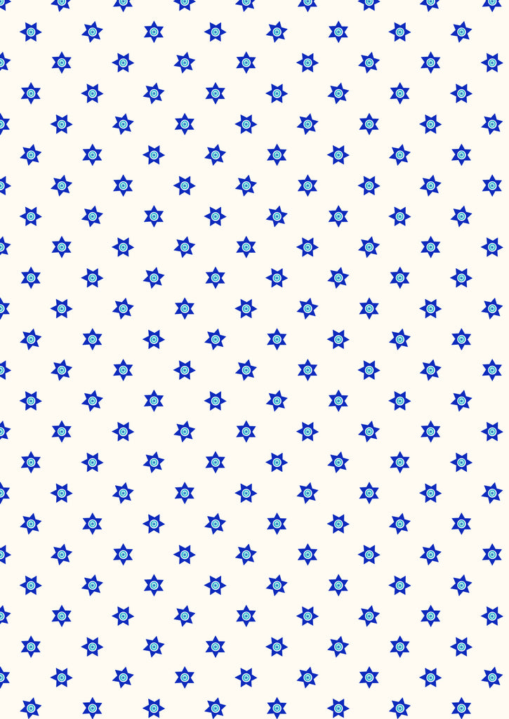 {New Arrival} Lewis & Irene Fabric Chalki Mati Star on White