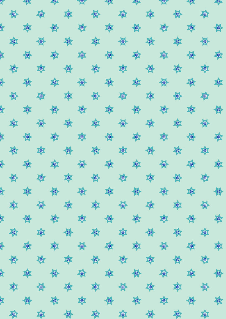 {Pre-Order May} Lewis & Irene Fabric Chalki Mati Star on Sea Mist Green