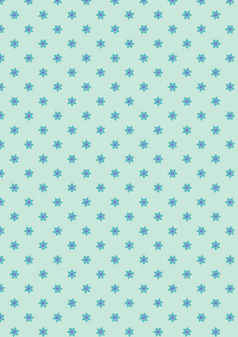 {New Arrival} Lewis & Irene Fabric Chalki Mati Star on Sea Mist Green