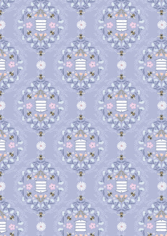 {New Arrival} Lewis & Irene Fabrics Honey Sweet Bee Hives- Summer Lilac