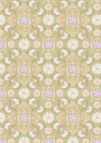 {New Arrival} Lewis & Irene Fabrics Honey Sweet- Honey Sweet Flowers- Soft Green