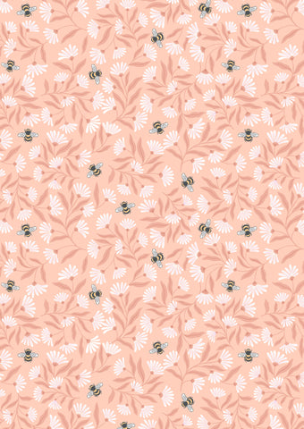 {New Arrival} Lewis & Irene Fabrics Honey Sweet- Honey Sweet Bees- Peach Blush