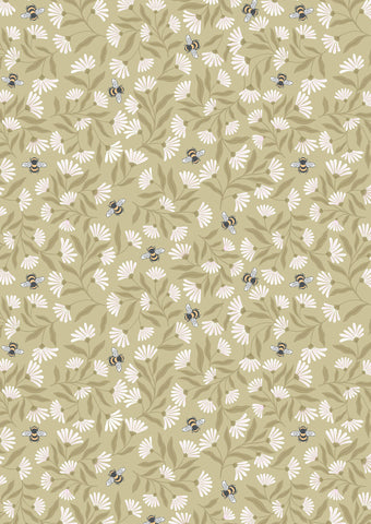 {New Arrival} Lewis & Irene Fabrics Honey Sweet- Honey Sweet Bees- Sage
