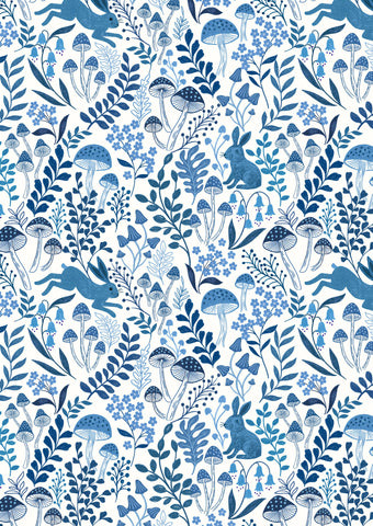 {New Arrival} Lewis & Irene Fabrics Forget-Me-Not Lane Rabbit Meadow Cream