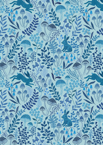 {New Arrival} Lewis & Irene Fabrics Forget-Me-Not Lane Rabbit Meadow Eggshell
