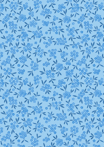 {New Arrival} Lewis & Irene Fabrics Forget-Me-Not Lane Forget Me Not Light Blue