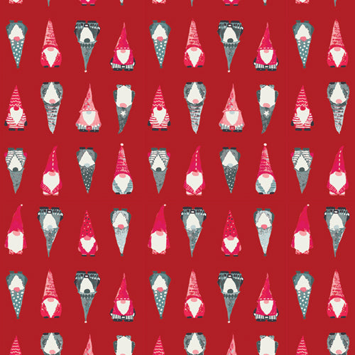 {New Arrival}  Art Gallery Fabrics Adventale Playful Gnomes Berry
