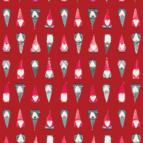 {New Arrival}  Art Gallery Fabrics Adventale Playful Gnomes Berry