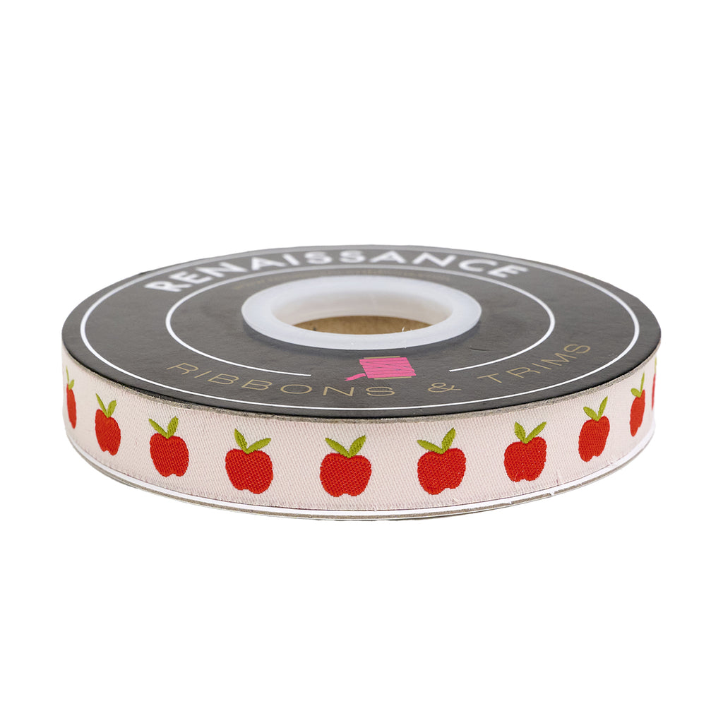 {New Arrival} Ruby Star Society Renaissance Ribbon Alexia Marcelle Abegg Catnap- Apples in Natural 5/8"