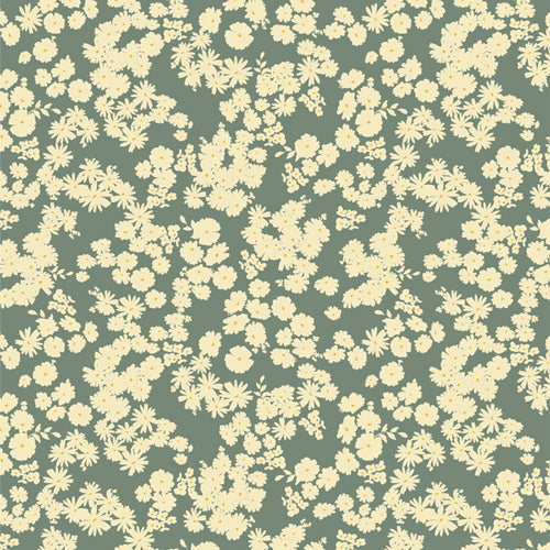 {New Arrival} Art Gallery Fabrics A Year in Petals Smoky Blossoms Fir