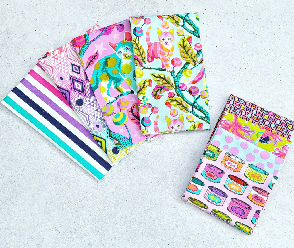 {New Arrival} FreeSpirit Tula Pink Tabby Road Deja Vu & True Colours Mixed Fat Quarter 24pcs