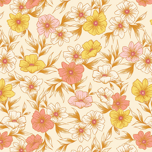 {New Arrival} Art Gallery Fabrics Bloomcore Tinted Blooms Amber