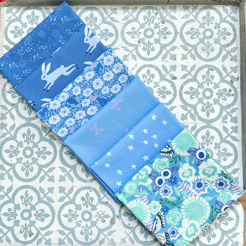 {New Arrival} Moda Ruby Star Society Sampler Curated Fat Quarter Bundle x 6 Bluebell Garden