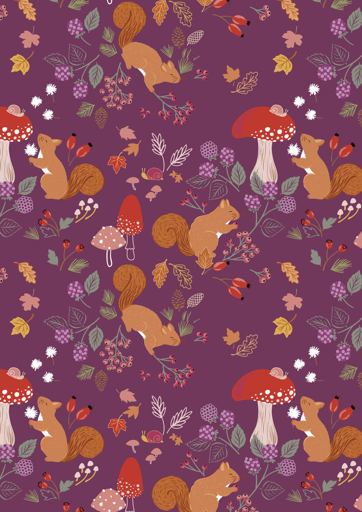 {New Arrival} Lewis & Irene Squirrelled Away A Squirrel's Tale on Soft Mulberry Purple