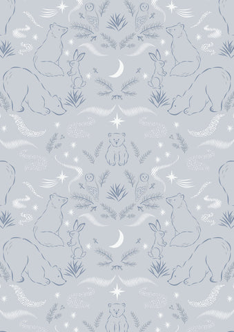 {New Arrival} Lewis & Irene Arctic Adventure Arctic Arctic Lights, Winter Nights on Light Grey Metallic Accents