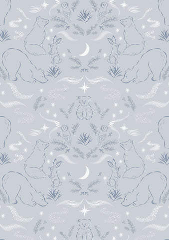 {New Arrival} Lewis & Irene Arctic Adventure Arctic Arctic Lights, Winter Nights on Light Grey Metallic Accents