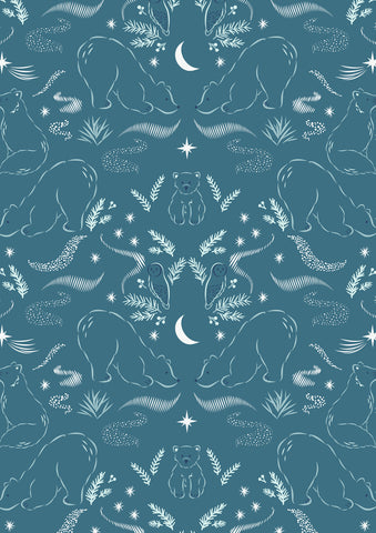 {New Arrival} Lewis & Irene Arctic Adventure Arctic Arctic Lights, Winter Nights on Teal Metallic Accents