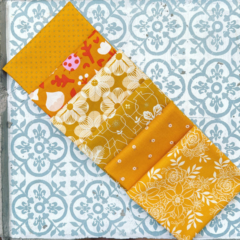 {New Arrival} Moda Ruby Star Society Sampler Curated Fat Quarter Bundle x 6 Golden Caramel