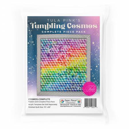 {New Arrival} Paper Pieces Tula Pink Tumbling Cosmos Pattern + Acrylic Template + Complete Piece Pack
