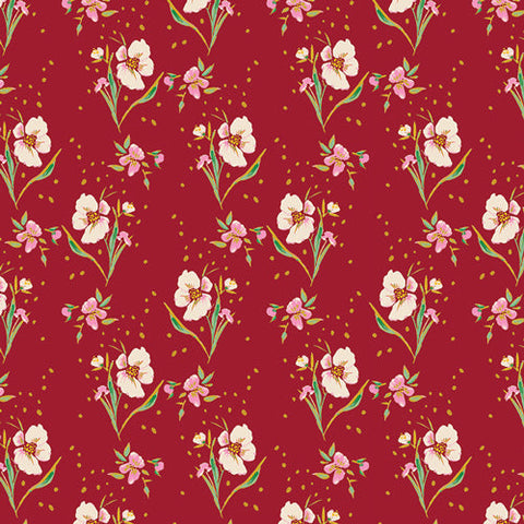 Art Gallery Fabrics Charlotte Dancing Grace Rouge FAT QUARTER