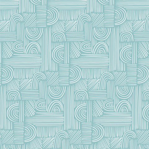 {New Arrival} Art Gallery Fabrics THE CUR8TOR - Botanica Moment of Zen Aqua