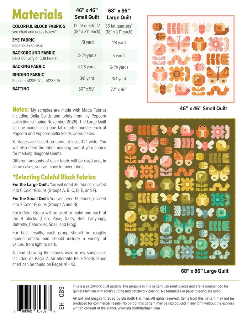 {Pre-Order December} Moda Elizabeth Hartman Paper Pattern Busy Backyard 2 Sizes