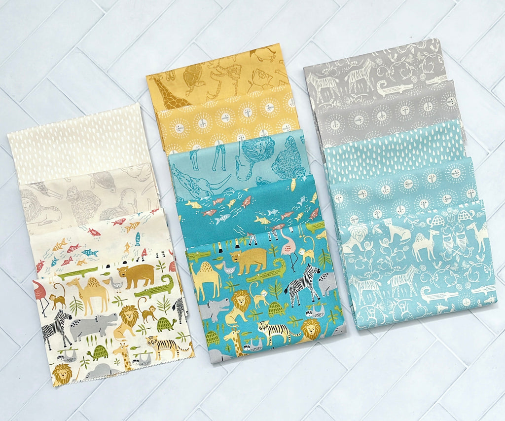 {New Arrival} Moda Stacy Iest Hsu Noah's Ark Fat Quarter Bundle x 14 Fat Quarters