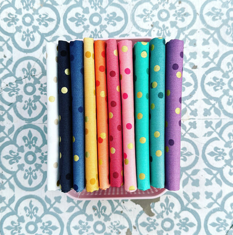 {New Arrival} Moda Ombre Confetti Metallics Fat Quarter Bundle x 10 Mixed Set