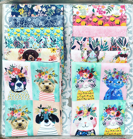 {New Arrival} Freespirit Mia Charro Floral Pets Fat Quarter 12pcs Full bundle