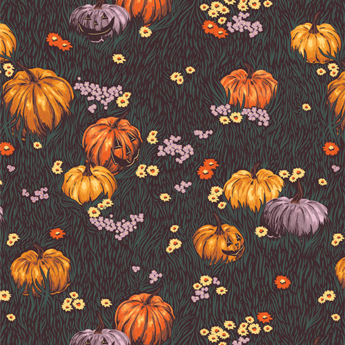 {New Arrival} Art Gallery Fabrics Ghostly & Haunted Moonlight Pumpkins
