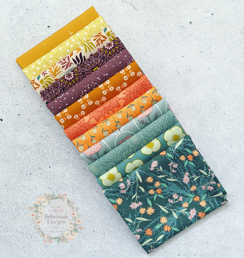 {New Arrival} Art Gallery Fabrics GeoBloom Fat Quarter Bundle x 12 Fat Quarters Glowdust Golden